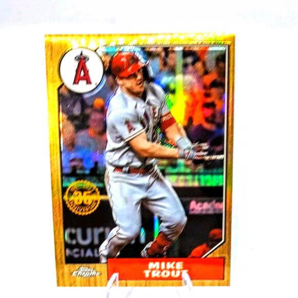 MIKE TROUT 2022 Topps Chrome 87BC-1 1987 35th Anniversary Refractor Insert - Picture 2 of 5